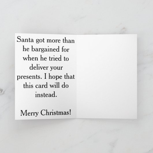 Santa's Aussie Überraschung Feiertagskarte (Innenseite)