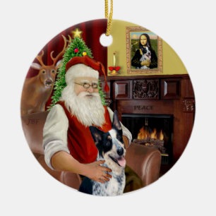 Santa's Australian Cattle Dog #1 Keramikornament