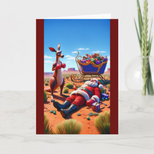Santas australische Überraschungs-Weihnachtskarte Feiertagskarte