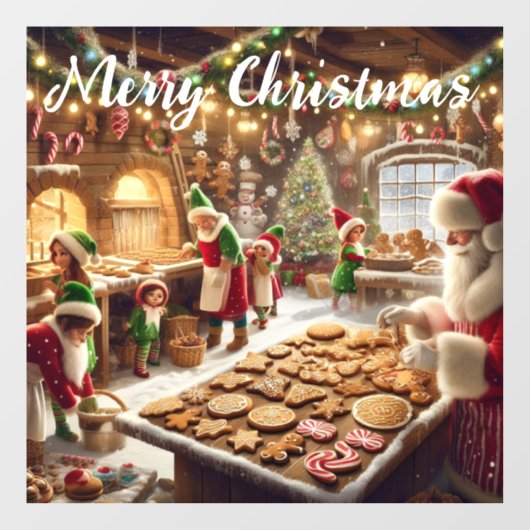 Santas Bake Shop Fensteraufkleber (Blatt)