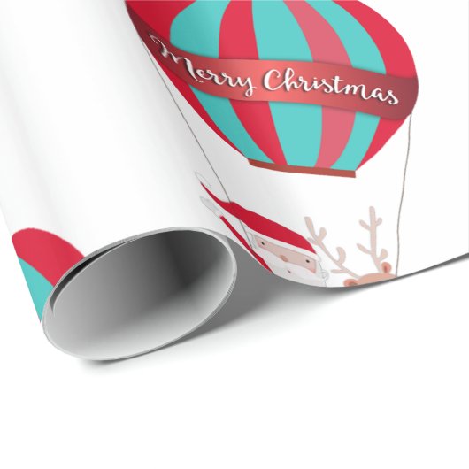 Santa's Balloon Ride Frohe Weihnachten Geschenkpapier (Rolleneckpunkt)