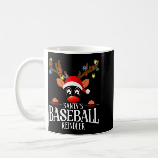 Santa's Baseball Reindeer Funny Xmas Matching Pjs  Kaffeetasse (Links)