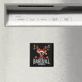 Santa's Baseball Reindeer Funny Xmas Matching Pjs Magnet (In Situ (Geschirrspüler))
