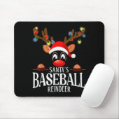 Santa's Baseball Reindeer Funny Xmas Matching Pjs  Mousepad (Mit Mouse)