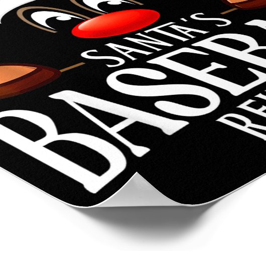 Santa's Baseball Reindeer Funny Xmas Matching Pjs  Poster (Ecke)