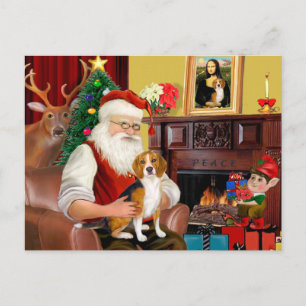 Santas Beagle (#7) Feiertagspostkarte