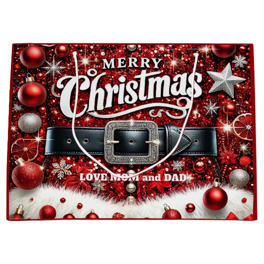 Santa's Belt Große Geschenktüte (Vorderseite)