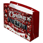 Santa's Belt Große Geschenktüte (Rückseite Schrägansicht)