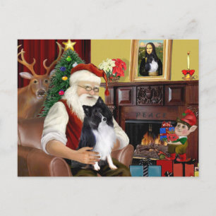 Santa's Bi Black Sheltie Feiertagspostkarte