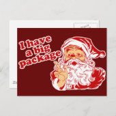 Santas Big Package Feiertagspostkarte (Vorne/Hinten)