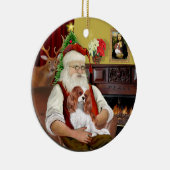 Santa's Blenheim Cavalier Keramikornament (Rechts)