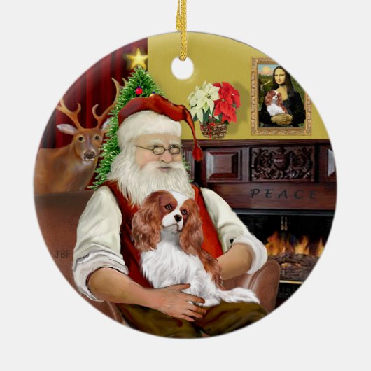 Santa's Blenheim Cavalier Keramikornament (Hinten)