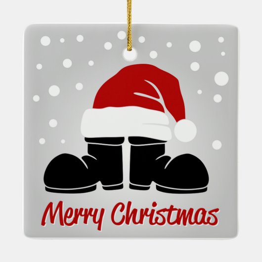 Santas Boots und Hat Keramikornament (Rückseite)