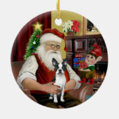 Santa's Boston Terrier #1 Keramikornament (Hinten)