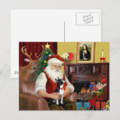 Santa's Boston Terrier Feiertagspostkarte (Vorne/Hinten)