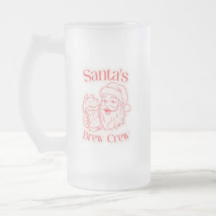 Santa's Brew Crew Weihnachten Mattglas Bierglas