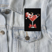 Santas chaotischer Weihnachts-Martini Lustiger San Button (Insitu)