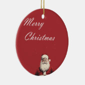 Santa's Cheerful Greetings Keramik Ornament (Rechts)