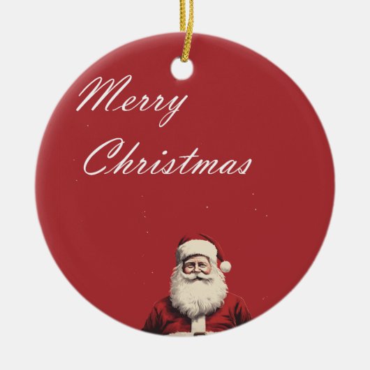 Santa's Cheerful Greetings Keramik Ornament (Vorne)
