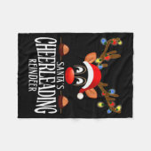 Santa's Cheerleading Reindeer Funny Xmas Matching Fleecedecke (Vorderseite (Horizontal))