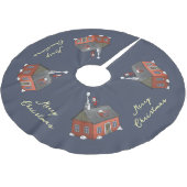 Santa's Christmas Eve Polyester Weihnachtsbaumdecke (Schrägansicht)