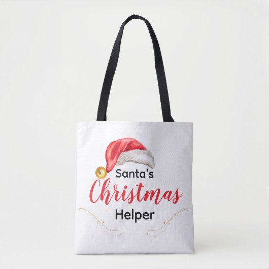 Santa's Christmas Helper Customizable Tote Bag Tasche (Vorderseite)
