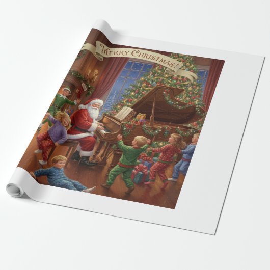 Santa's Christmas Melody Geschenkpapier (Ungerollt)