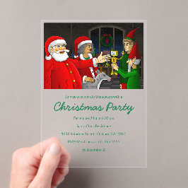 Santa's Christmas Party Invitation Acryleinladungen