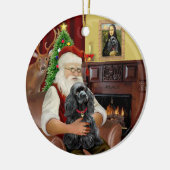 Santa's - Cocker (schwarz) Keramik Ornament (Links)