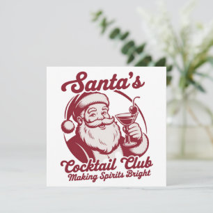 Santa's Cocktail Club Lustiger Weihnachtsfeier-Tri Feiertagskarte