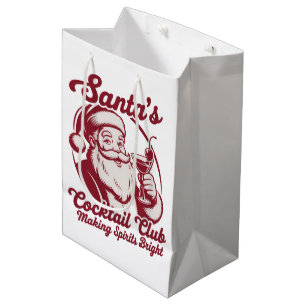 Santas Cocktail Club Lustiger Weihnachtsfeier Trin Mittlere Geschenktüte