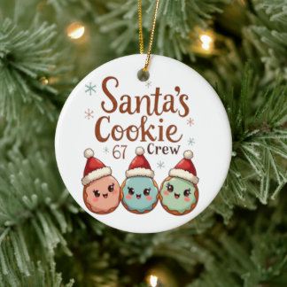 Santa's Cookie 67 Crew Keramik Ornament