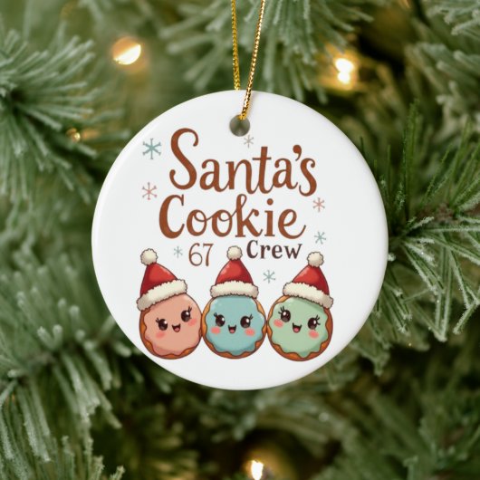 Santa's Cookie 67 Crew Keramik Ornament (Baum)