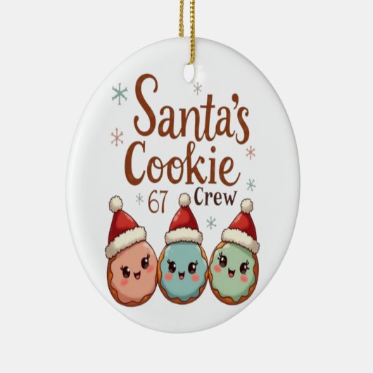 Santa's Cookie 67 Crew Keramik Ornament (Rechts)