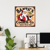 „Santa's Cookie Co.“ Vintage-Schild Poster (Heimbüro)