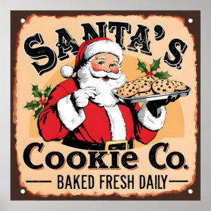 „Santa's Cookie Co.“ Vintage-Schild Poster