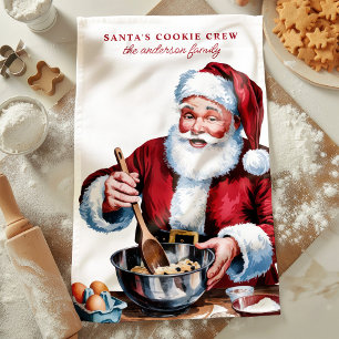 Santas Cookie-Mannschaft Personalisiertes Weihnach Geschirrtuch