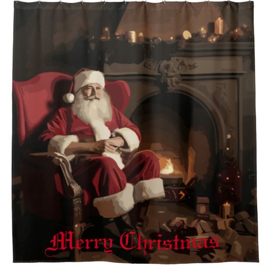 Santa's Cosy Nook Duschvorhang (Vorderseite)