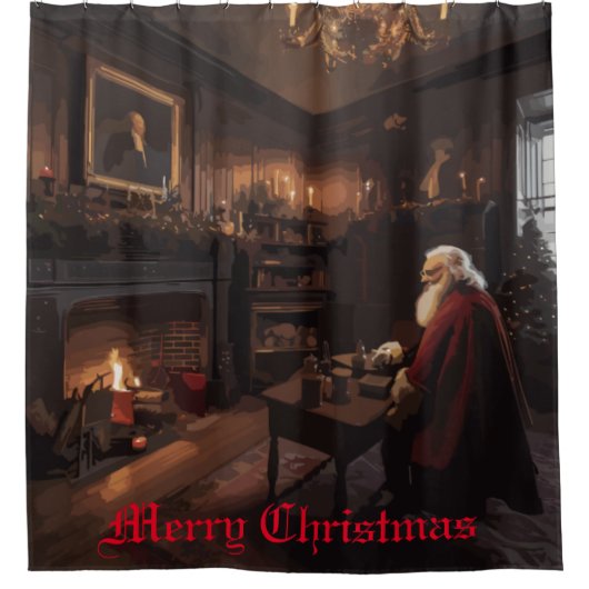 Santa's Cosy Nook Duschvorhang (Vorderseite)