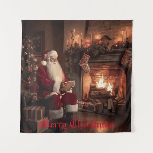 Santa's Cosy Nook Wandteppich (Vorderseite)