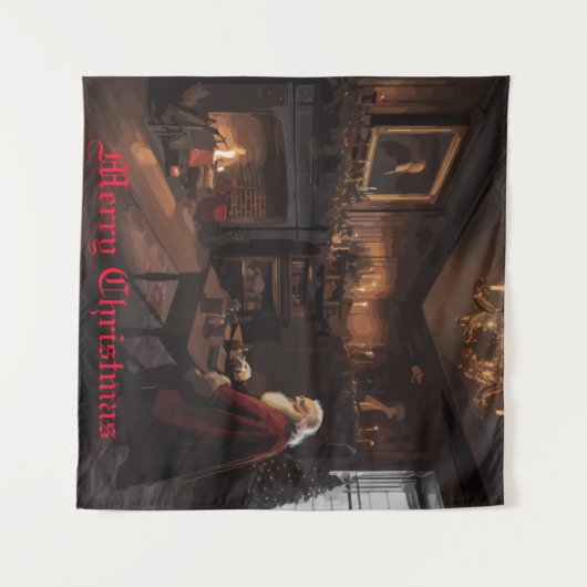 Santa's Cosy Nook Wandteppich (Vorderseite (Horizontal))