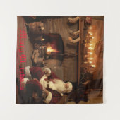 Santa's Cosy Nook Wandteppich (Vorderseite (Horizontal))