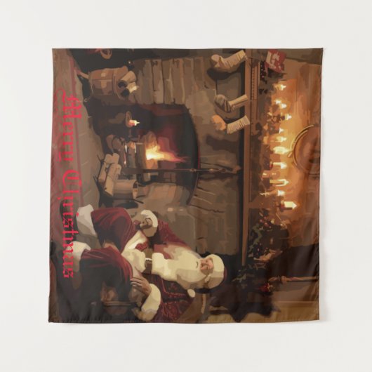 Santa's Cosy Nook Wandteppich (Vorderseite (Horizontal))