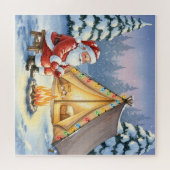 Santa's Cozy Campfire Retreat Christmas Puzzle (Horizontal)