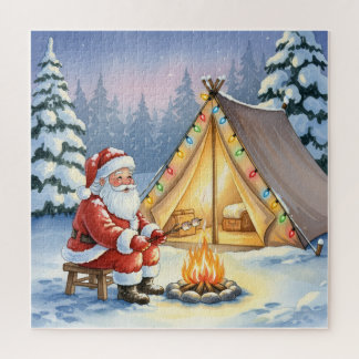 Santa's Cozy Campfire Retreat Christmas Puzzle