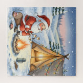Santa's Cozy Campfire Retreat Christmas Puzzle (Horizontal)
