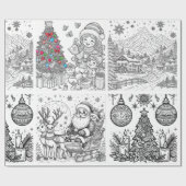 Santa's Creative Wonderland Wrap & Color Geschenkpapier (Flach)