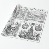 Santa's Creative Wonderland Wrap & Color Geschenkpapier (Ungerollt)