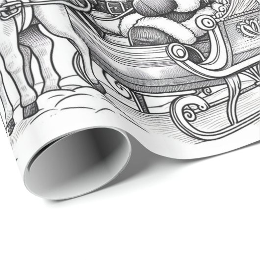 Santa's Creative Wonderland Wrap & Color Geschenkpapier (Rolleneckpunkt)