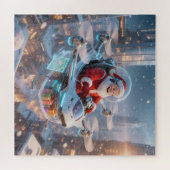 Santa's Cyber-Sleigh: Futuristic Drone Delivery Puzzle (Horizontal)